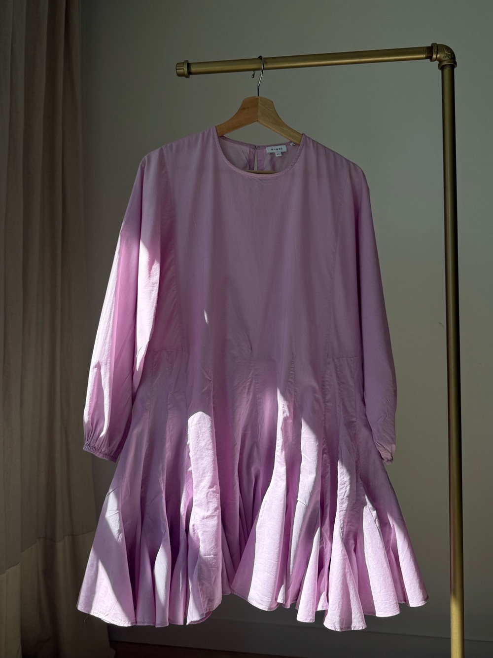 RHODE Lilac Long Sleeve Mini Dress w Braided Belt XS - Picture 4 of 15